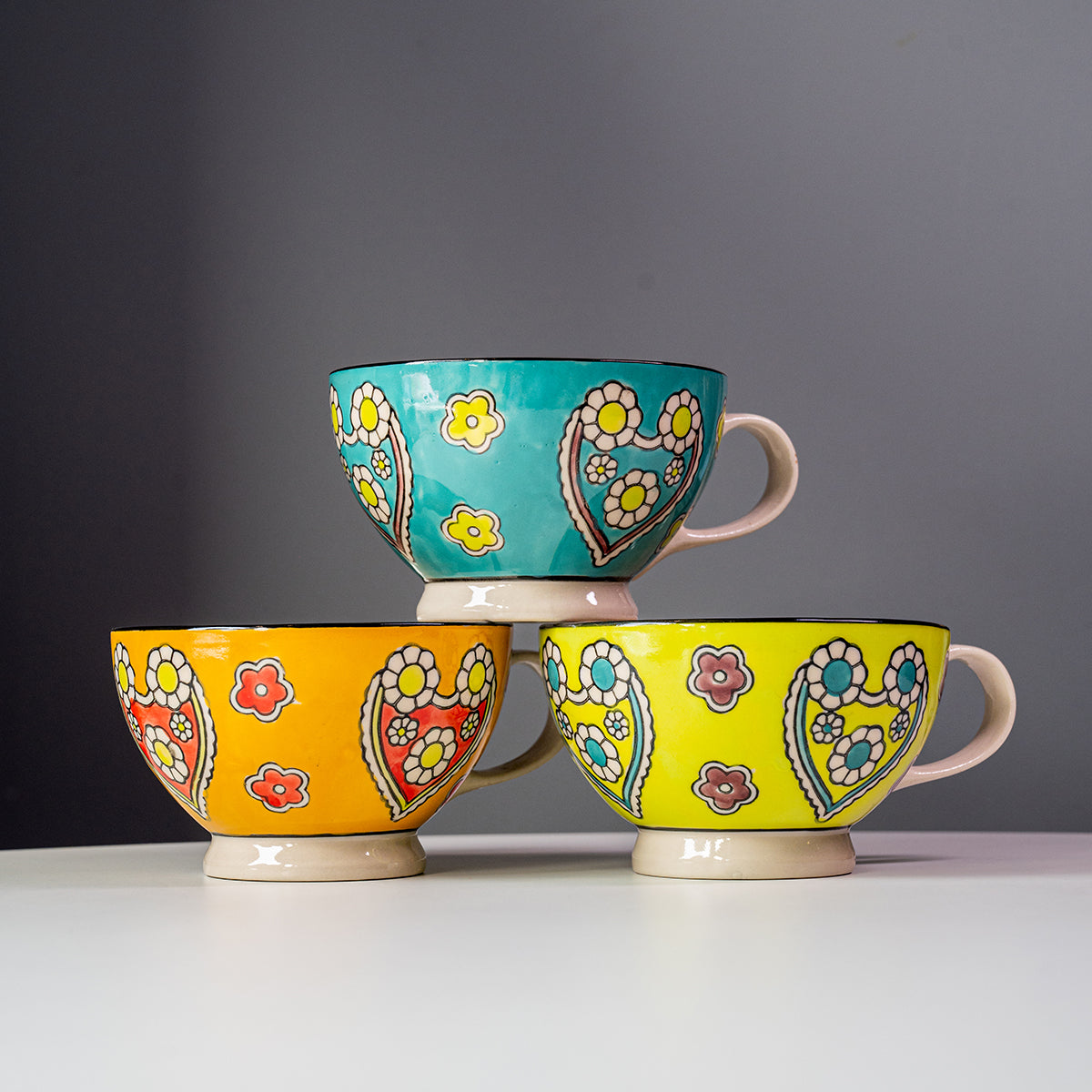 Stoneware Hand-Painted Mug