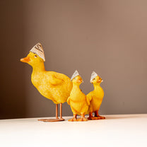 Resin Duck Family, Set of 3, Yellow
