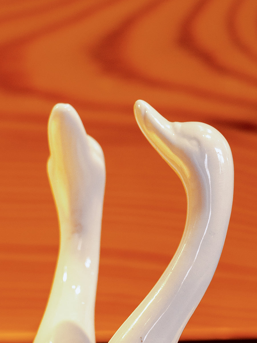 Stoneware Swan Ring Holder, White