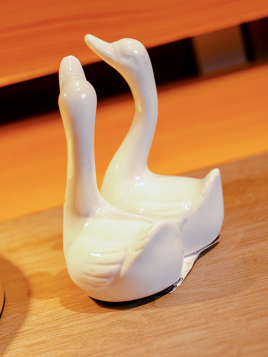 Stoneware Swan Ring Holder, White