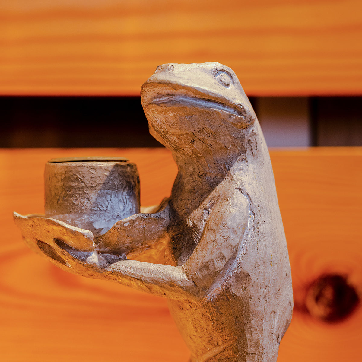 Resin Frog Taper Candle Holder