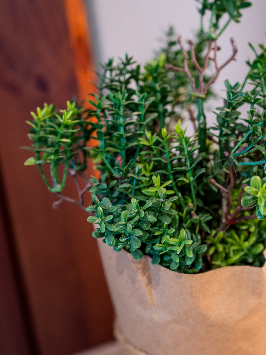 Large Artificial Plant in Paper Wrapped Pot