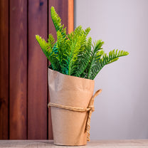 Large Artificial Plant in Paper Wrapped Pot