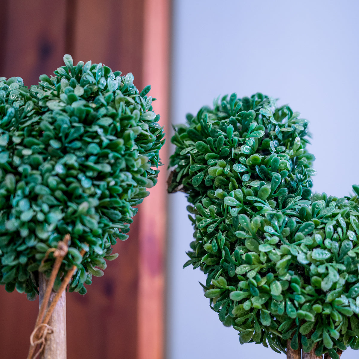 Pruned Heart/Bird Faux Greenery in pair