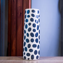 Dolomite Vase w/ Polka Dots, Black &amp; White
