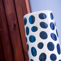 Dolomite Vase w/ Polka Dots, Black &amp; White