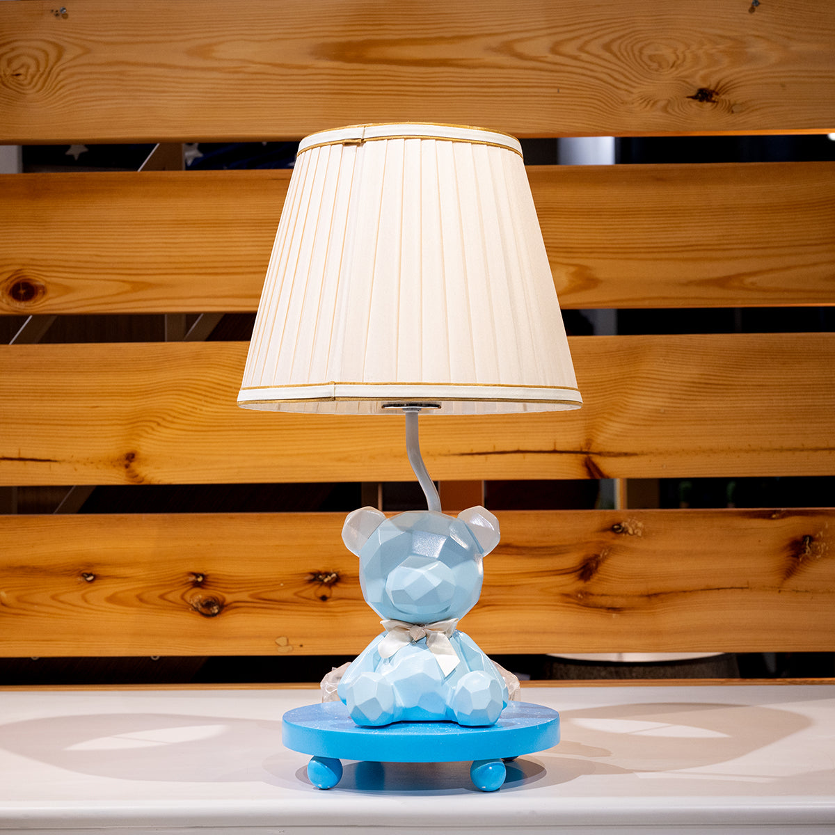 Teddy Bear Lamp Seated Blue