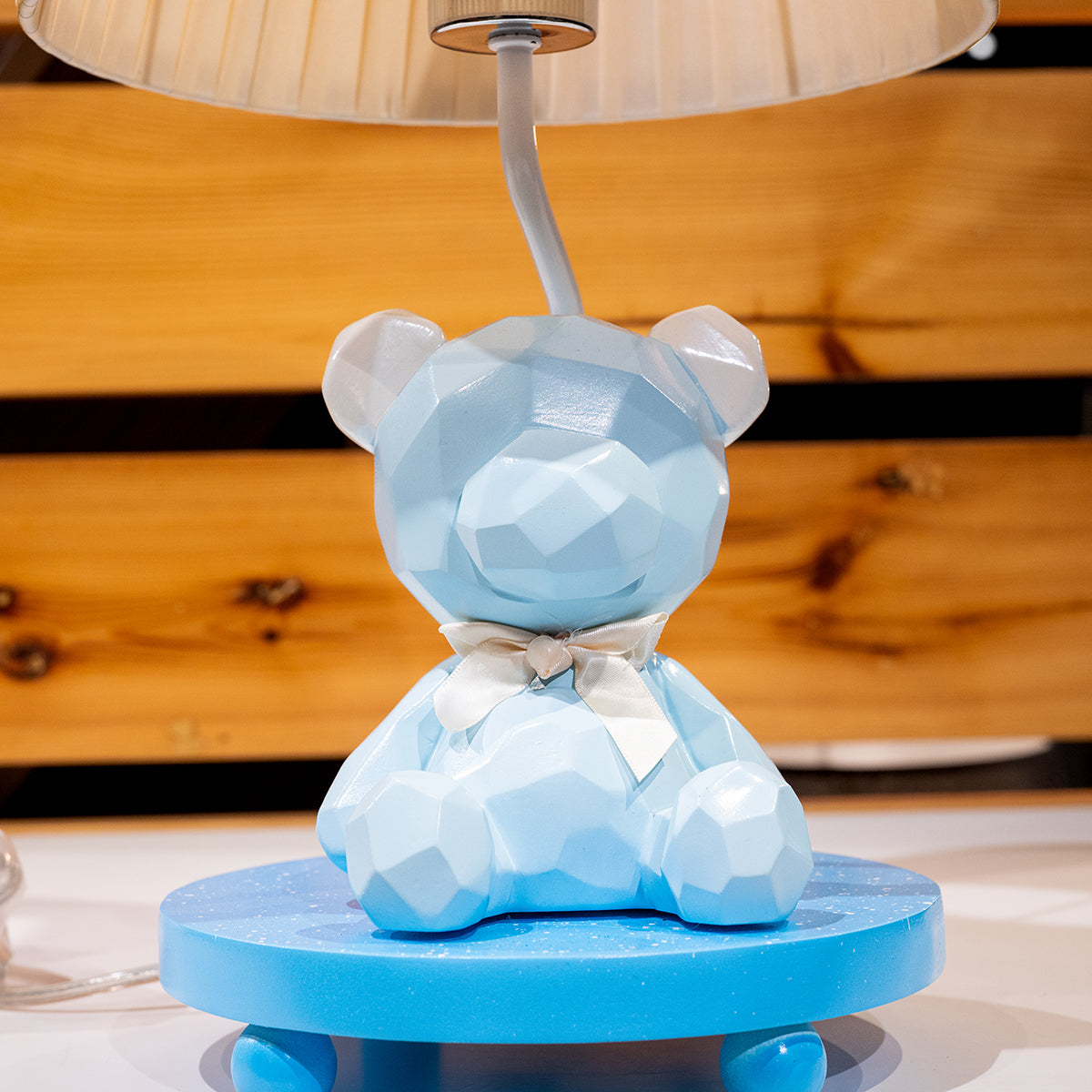 Teddy Bear Lamp Seated Blue