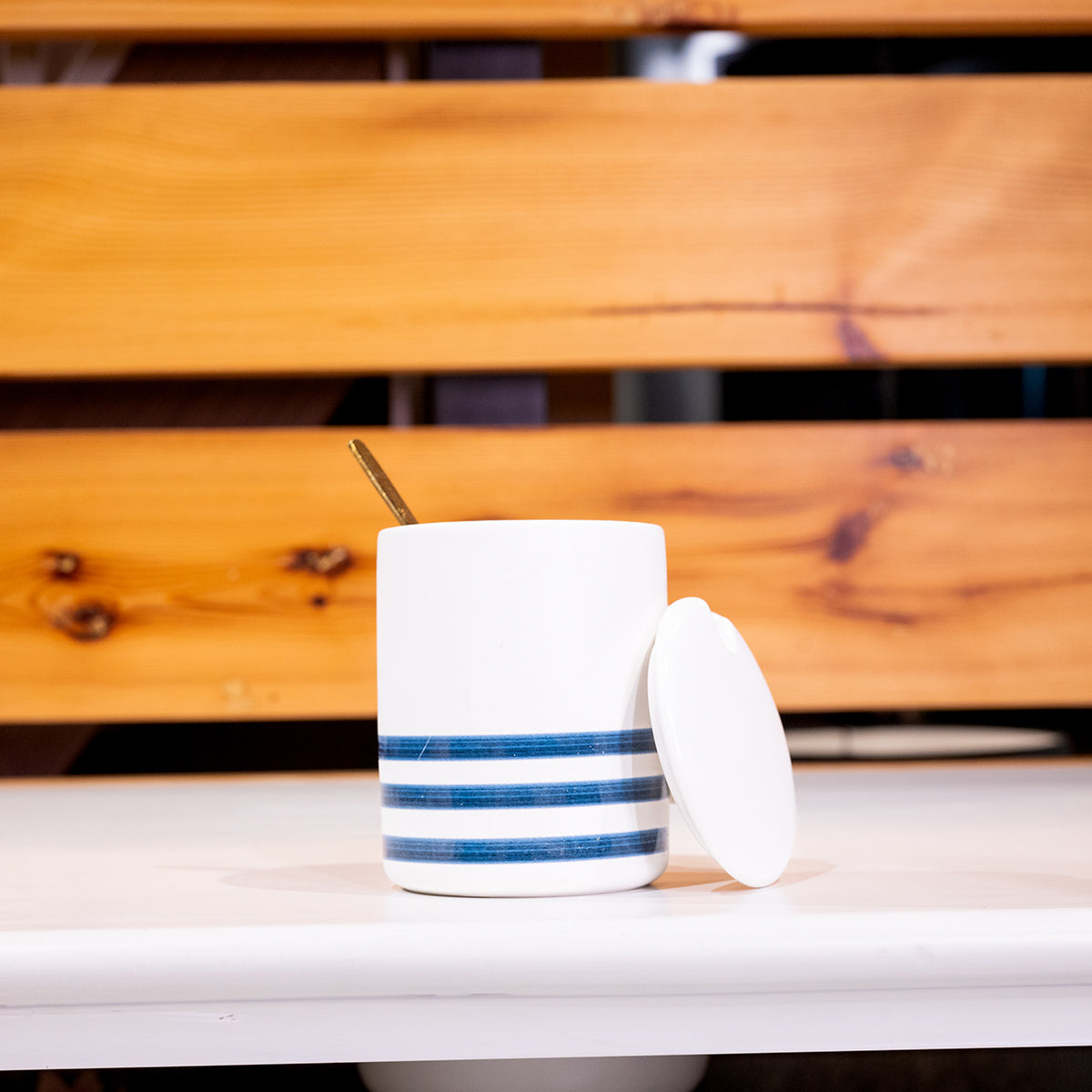 Ceramic Mug w/ Lid & Spoon in Color Box, Set of 3