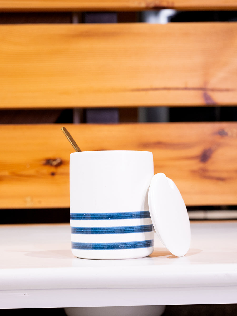 Ceramic Mug w/ Lid & Spoon in Color Box, Set of 3