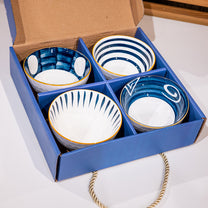 Ceramic Bowls in Color Box, Set of 4