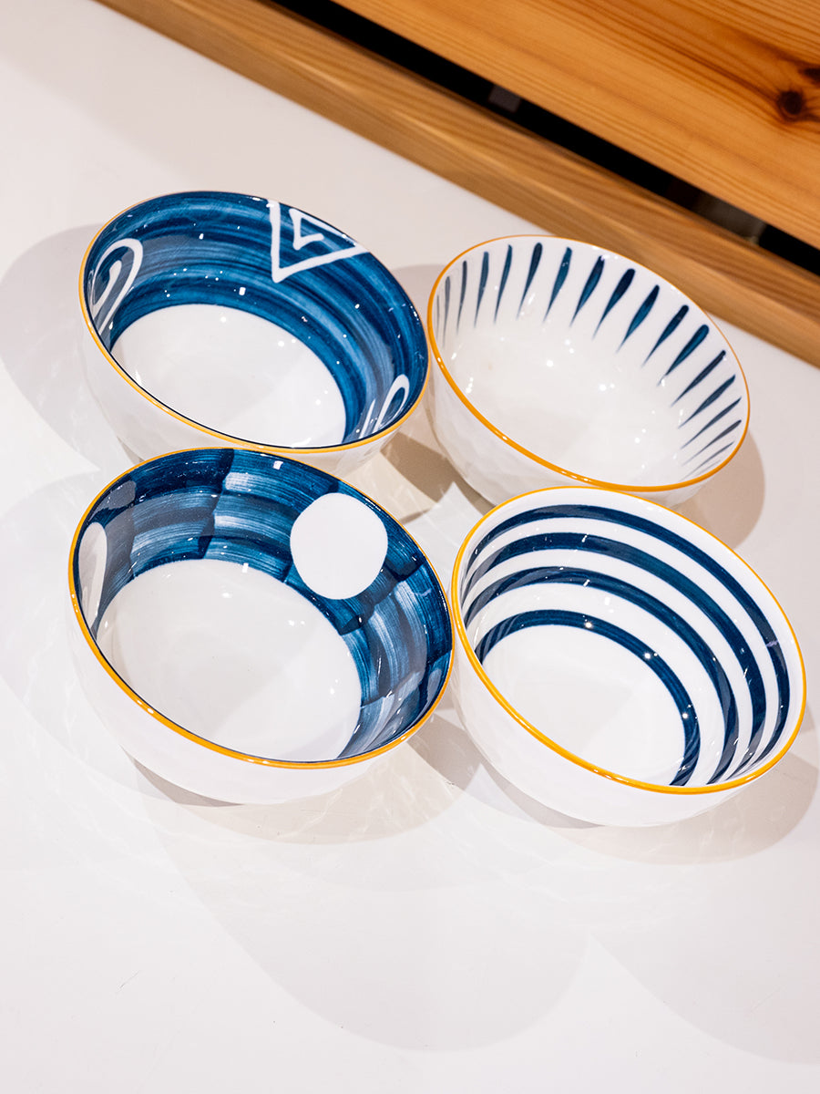 Ceramic Bowls in Color Box, Set of 4