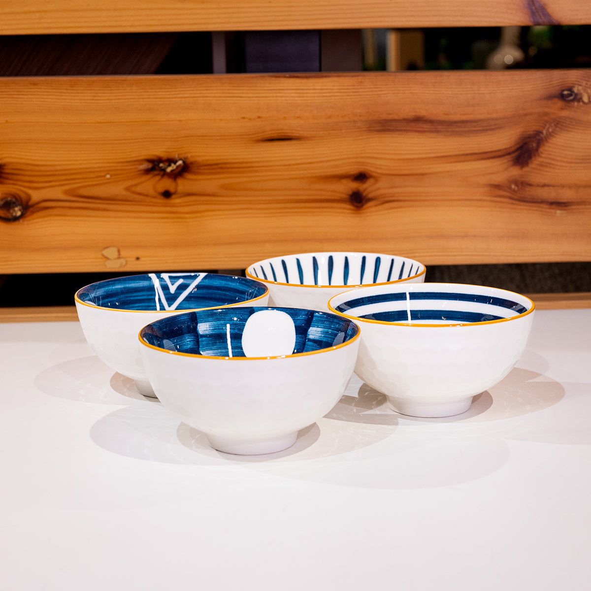 Ceramic Bowls in Color Box, Set of 4