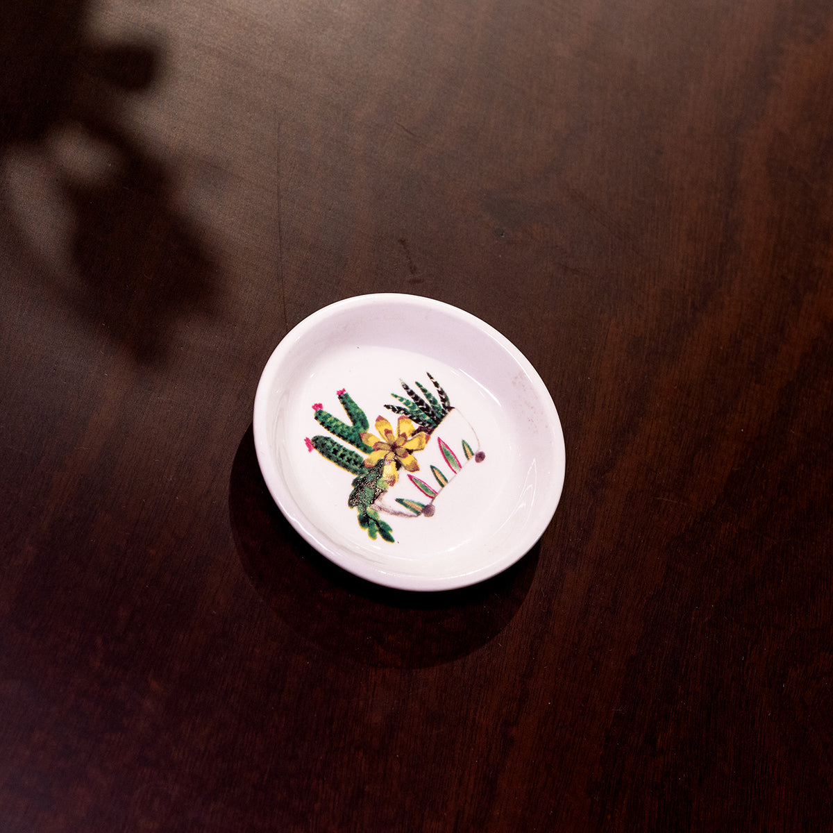 Lori Round Stoneware Dish w/ Cactus Decal