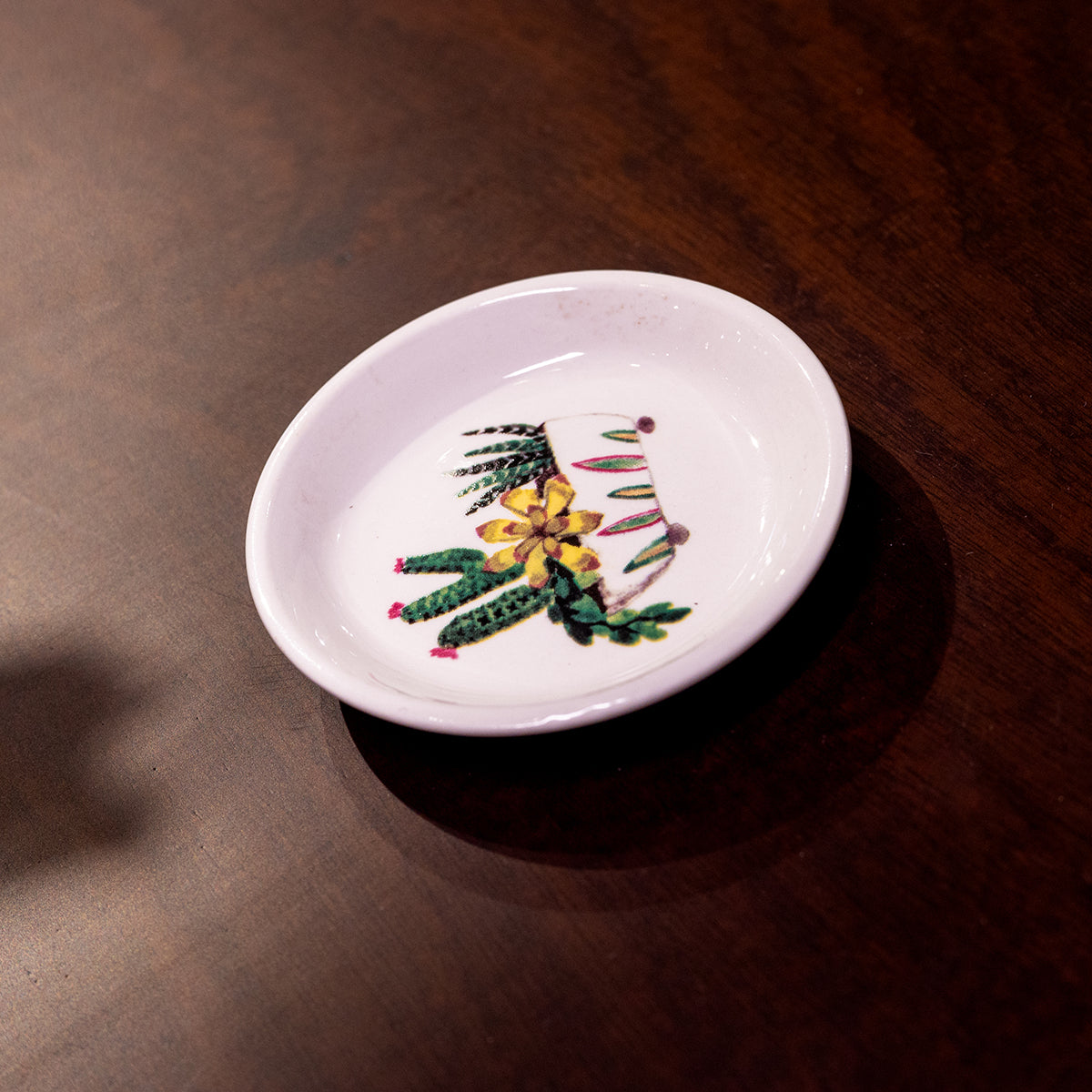 Lori Round Stoneware Dish w/ Cactus Decal