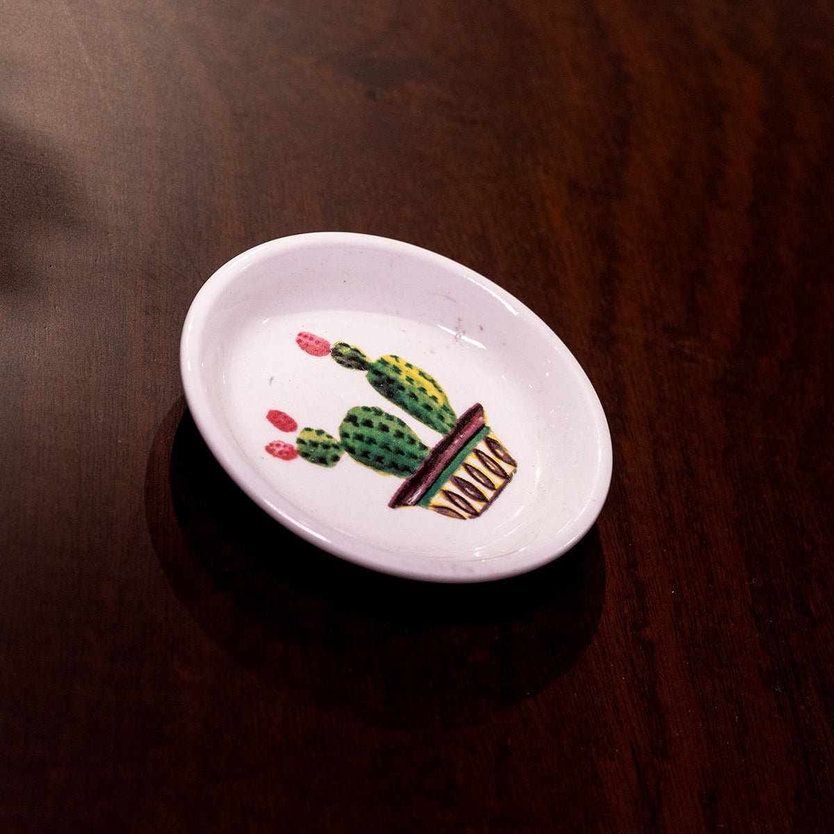 Lori Round Stoneware Dish w/ Cactus Decal