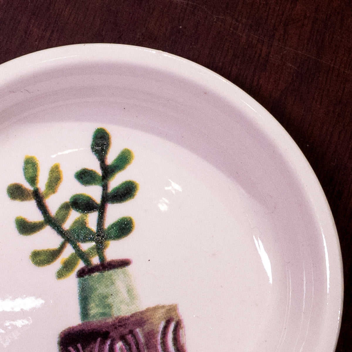 Lori Round Stoneware Dish w/ Cactus Decal