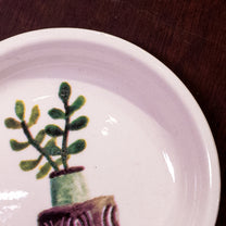 Lori Round Stoneware Dish w/ Cactus Decal
