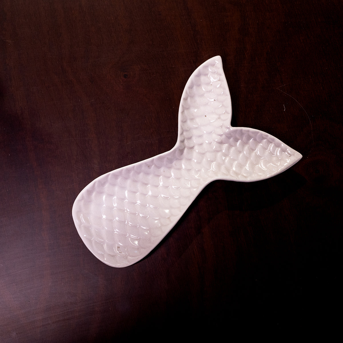 Stoneware Mermaid Tail Dish, White