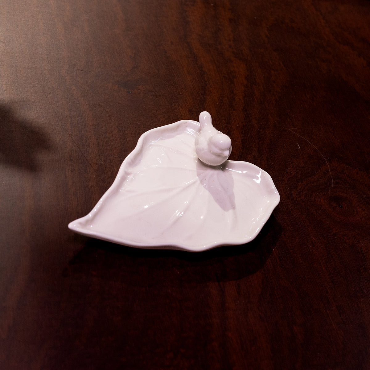 Porcelain Leaf Plate w/ Bird