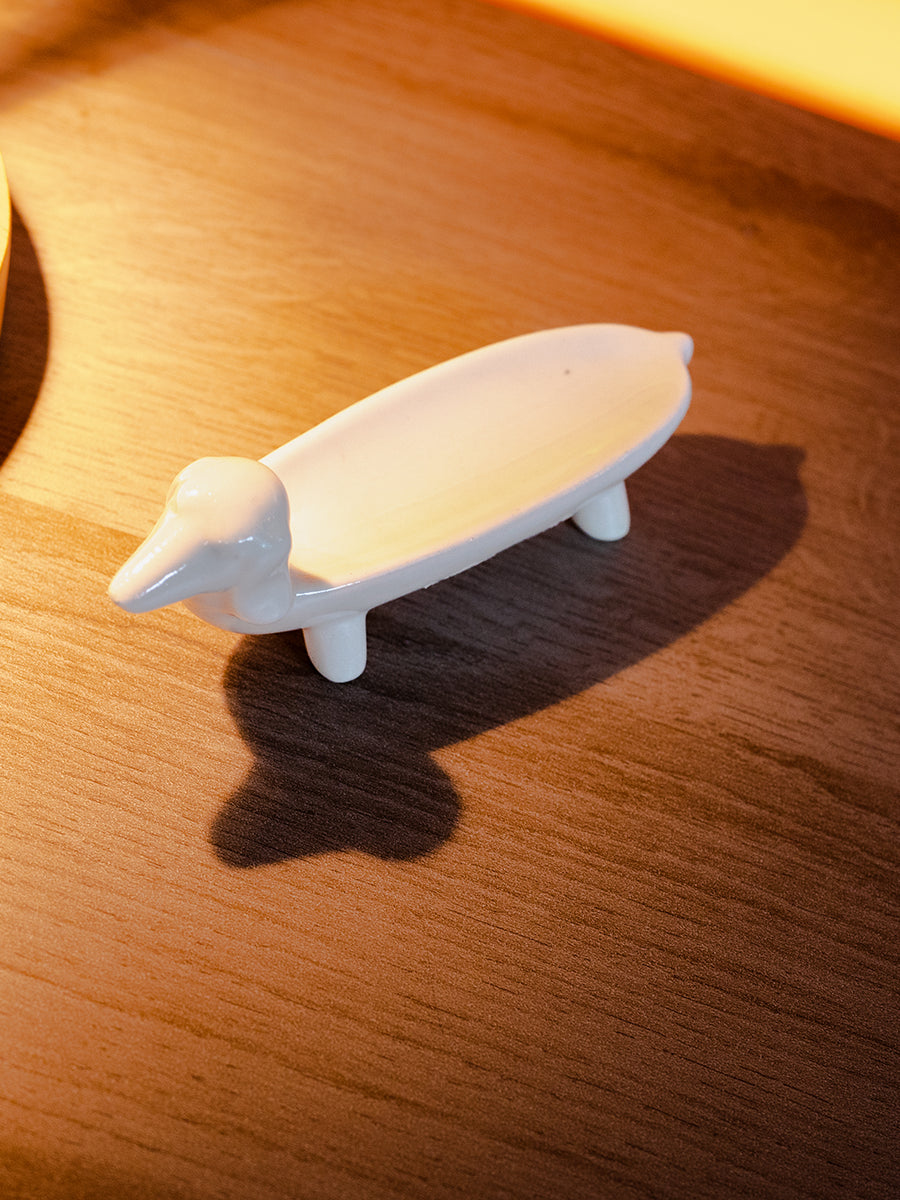 Stoneware Dog Jewelry Dish