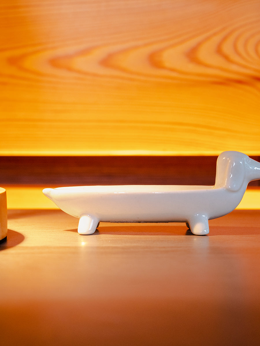 Stoneware Dog Jewelry Dish