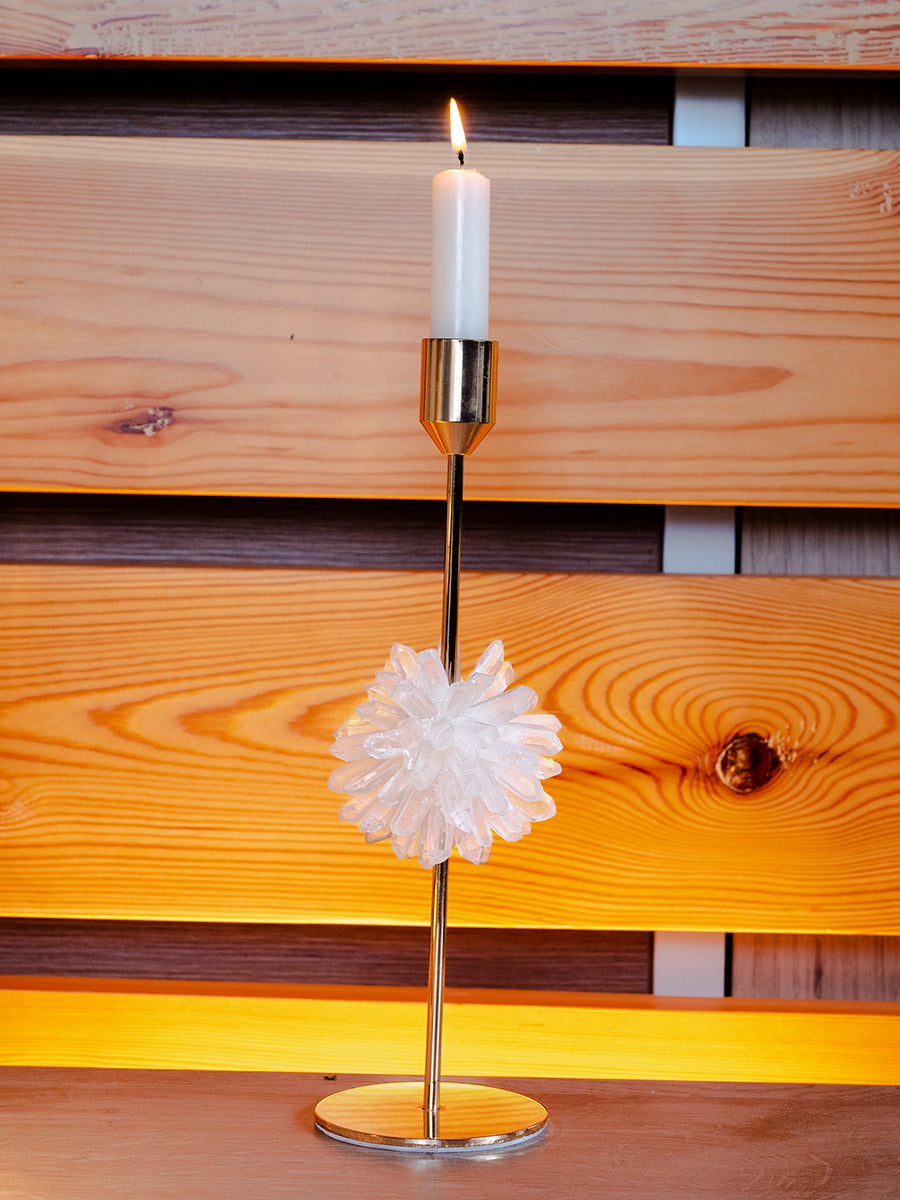 Crystal & Brass Candlestick