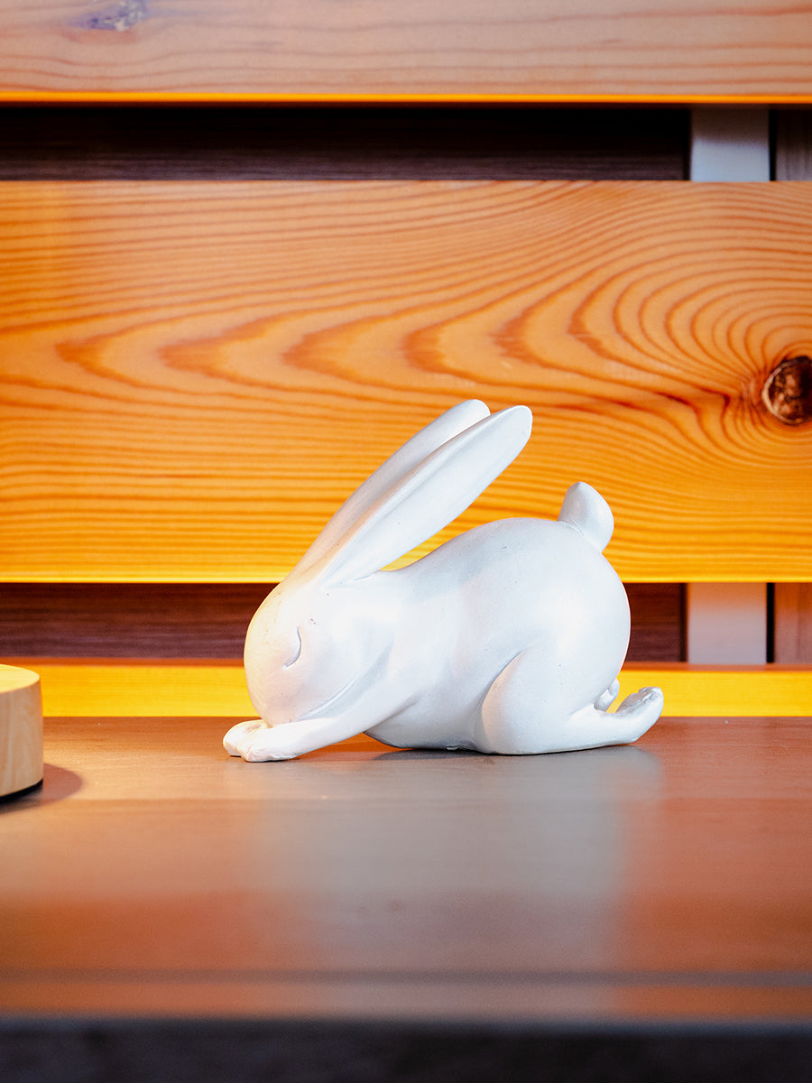 Resin Child's Pose, Yoga Rabbit, White