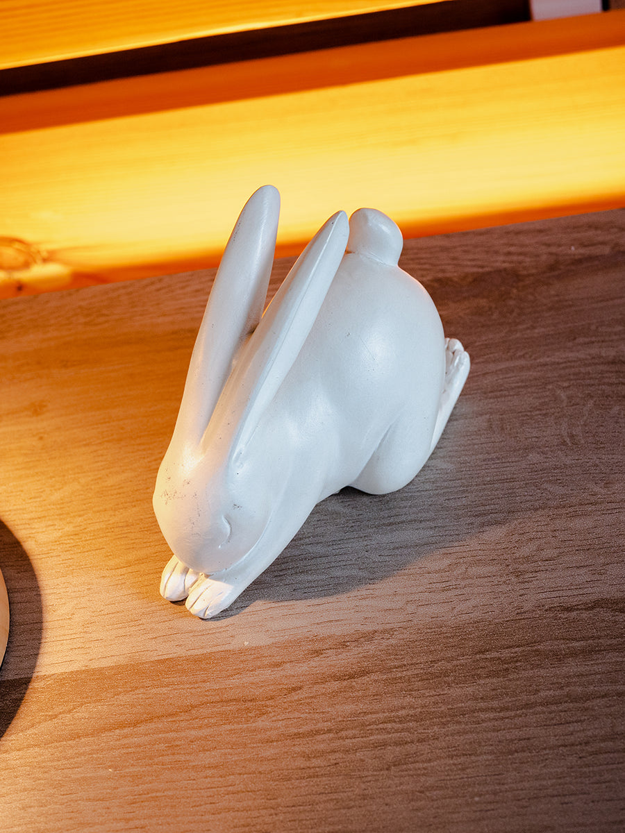 Resin Child's Pose, Yoga Rabbit, White