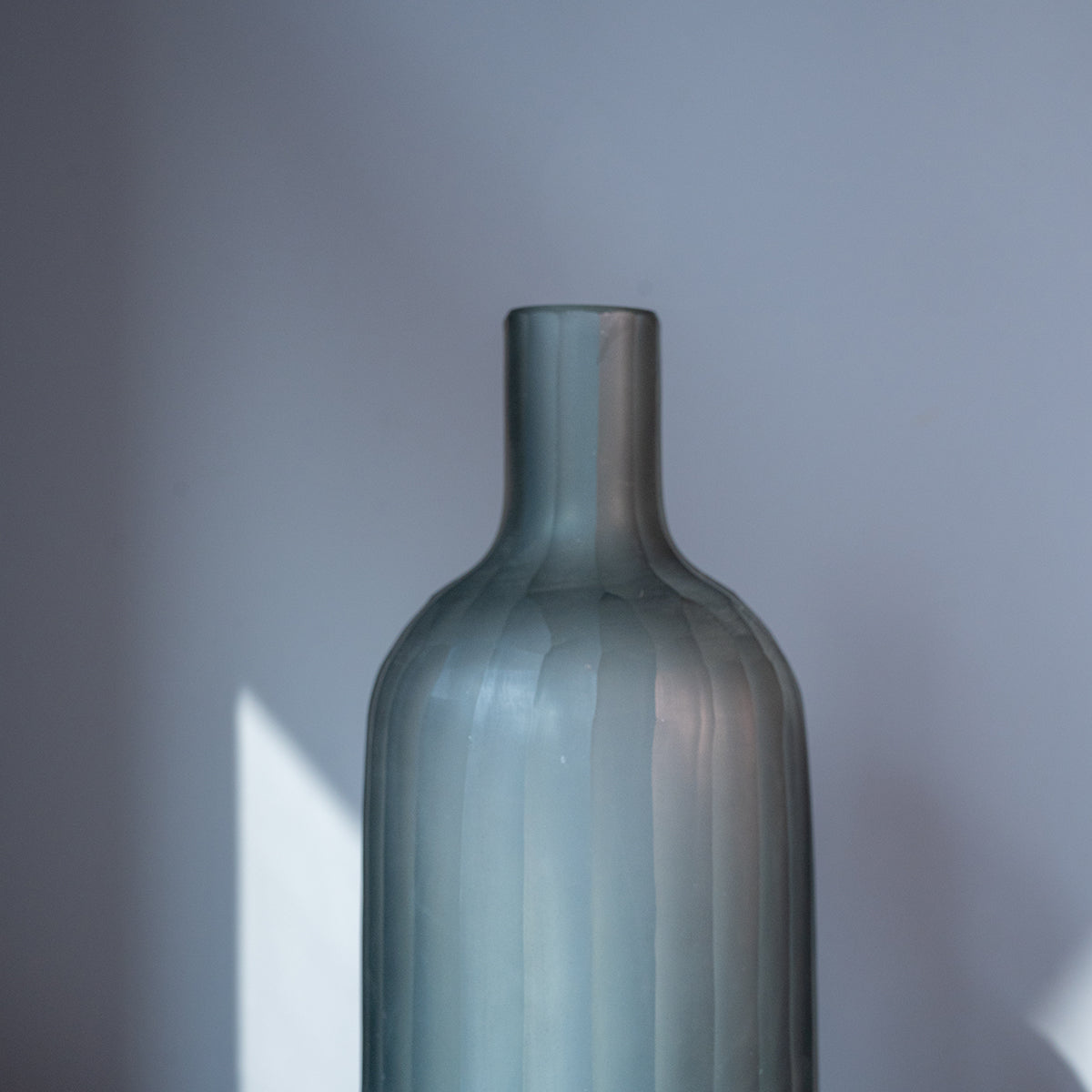 Large Cut Glass Vase, Grey