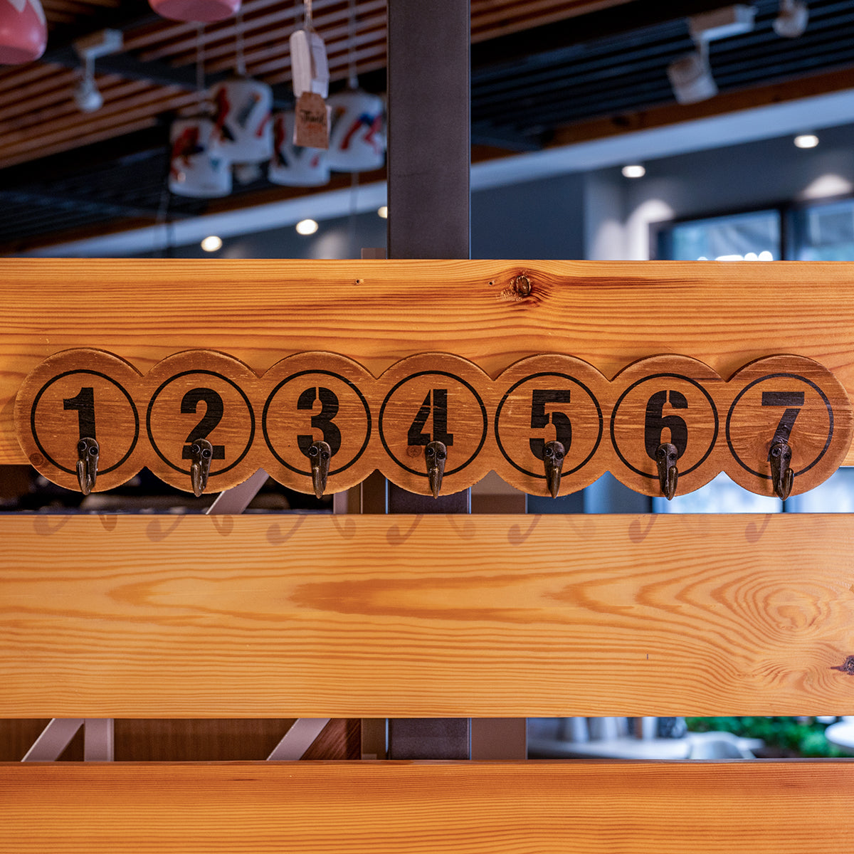 Wood Numbers w/ 7 Hooks