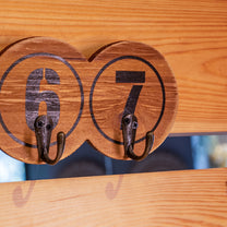 Wood Numbers w/ 7 Hooks