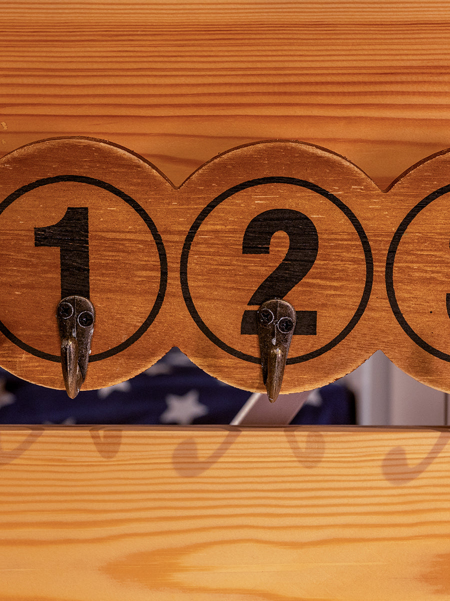 Wood Numbers w/ 7 Hooks