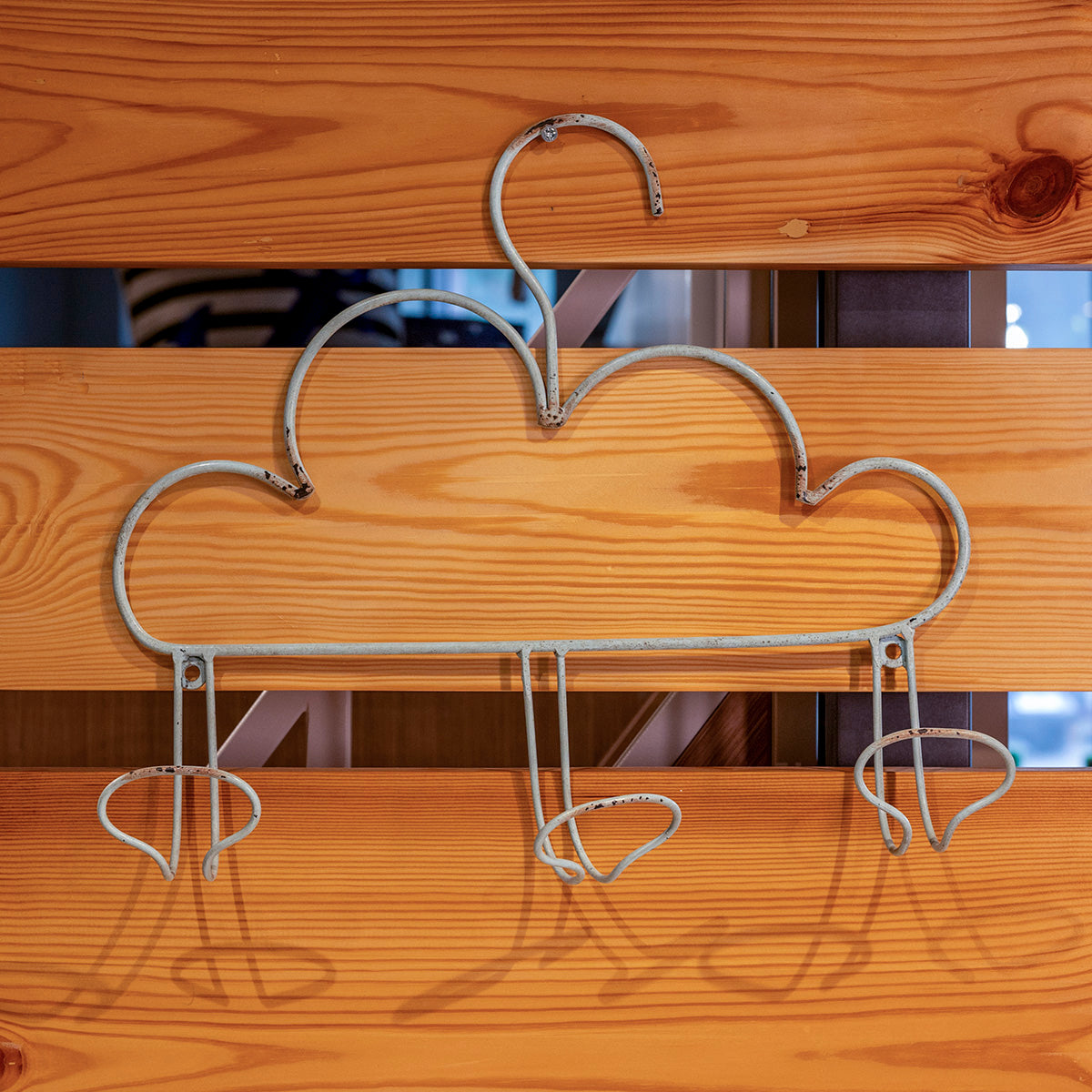 Metal Cloud Shape Wall Décor w/ 3 Hooks, Sky Blue