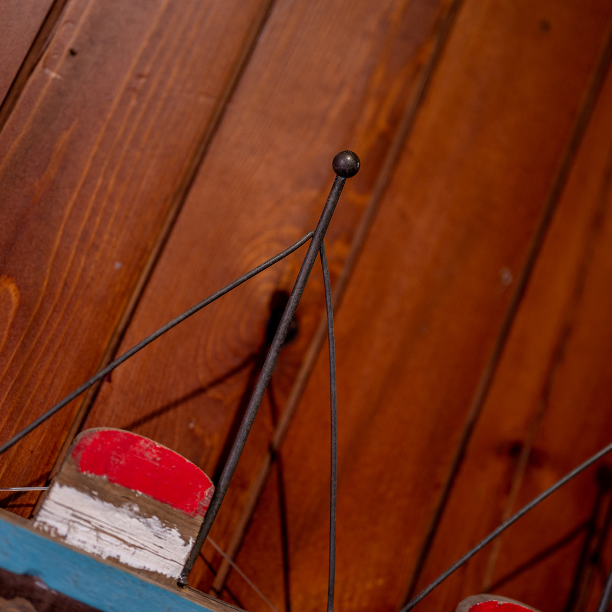 Wood & Metal Boats Wall Décor w/ 3 Hooks