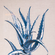 Fir Framed Wall Art w/ Cactus Image, Blue