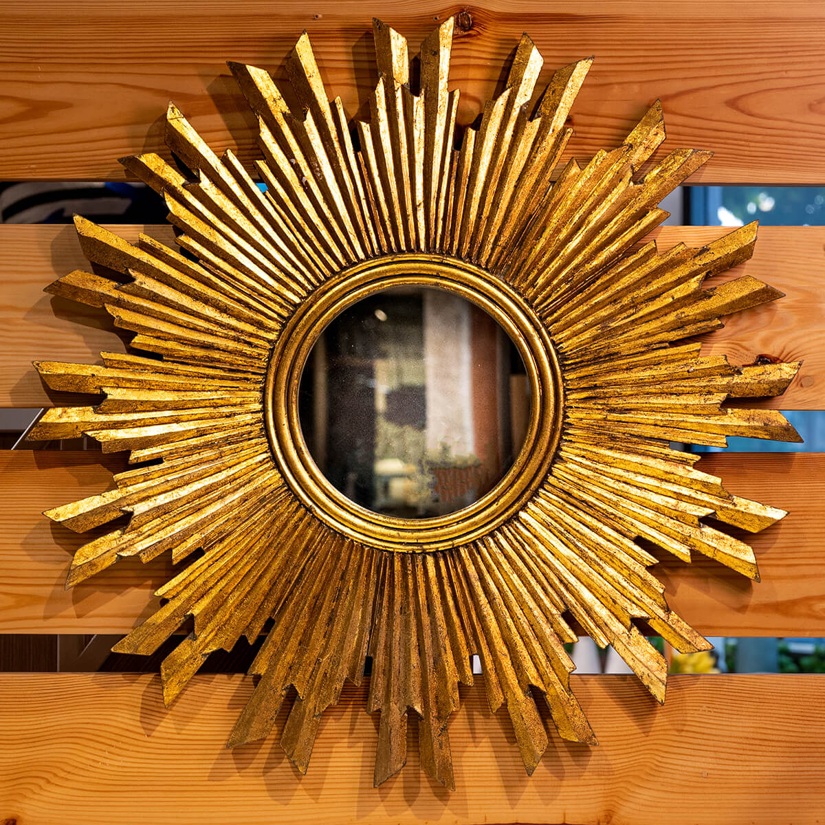 MDF Sunburst Mirror, Antique Gold