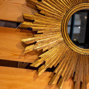 MDF Sunburst Mirror, Antique Gold