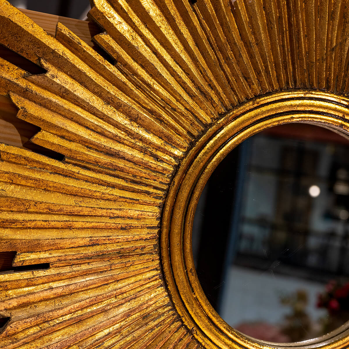MDF Sunburst Mirror, Antique Gold