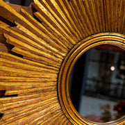 MDF Sunburst Mirror, Antique Gold