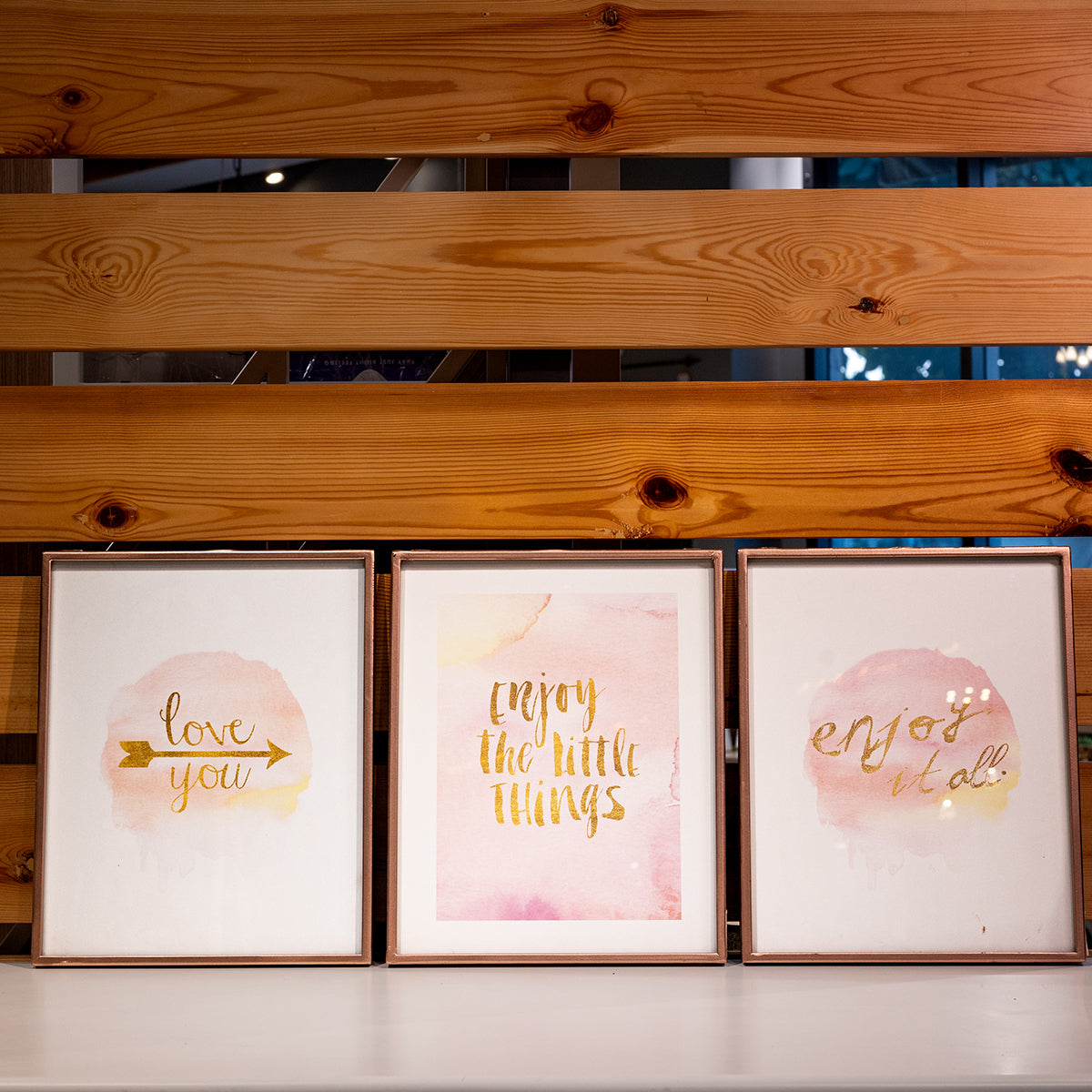 Metal & Glass Wall Art, Pink