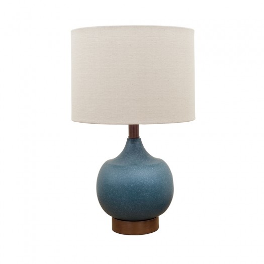 Mulder Table Lamp w/ Linen Shade, Blue   