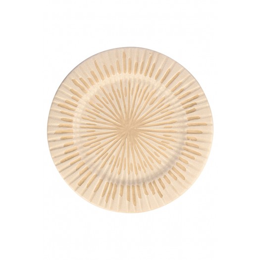 Decorative Terra Cotta Wall Plate w/ Hanger, Distressed Cream, 4 Styles 