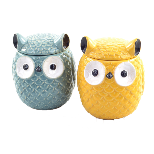 Stoneware Owl Ginger Jar