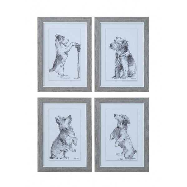 Framed Wall Décor w/ Dogs, 4 Styles