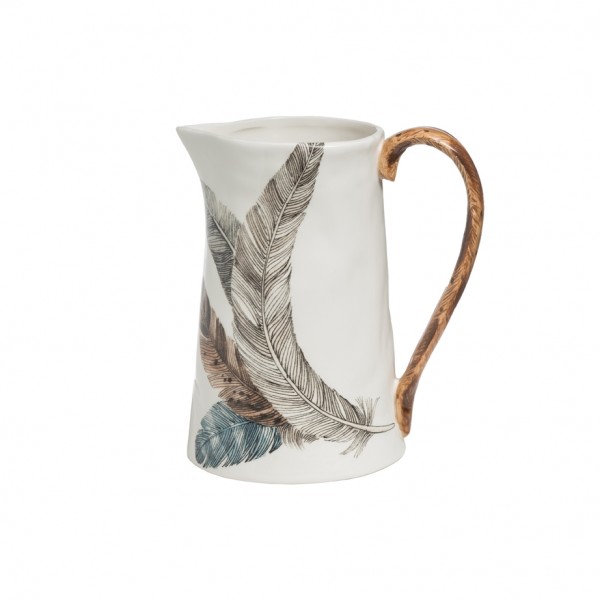 Dolomite Pitcher w/ Feather Decal