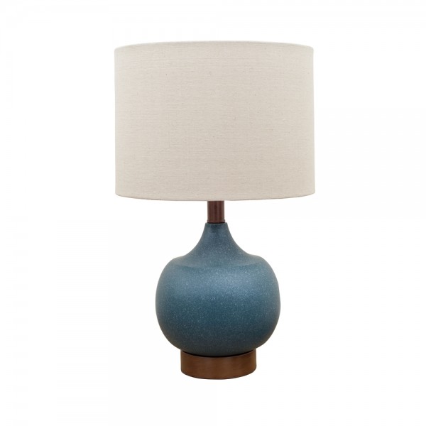 Mulder Table Lamp w/ Linen Shade, Blue   