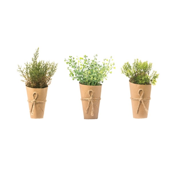 Large Artificial Plant in Paper Wrapped Pot, 3 Styles 