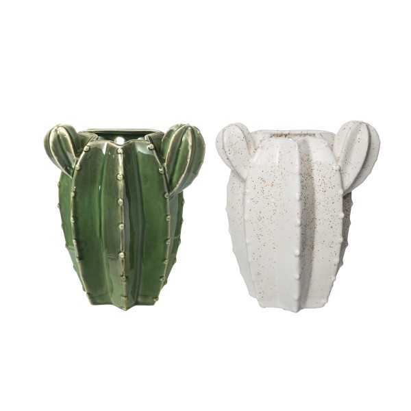 Stoneware Cactus Wall Vase, 2 Colors