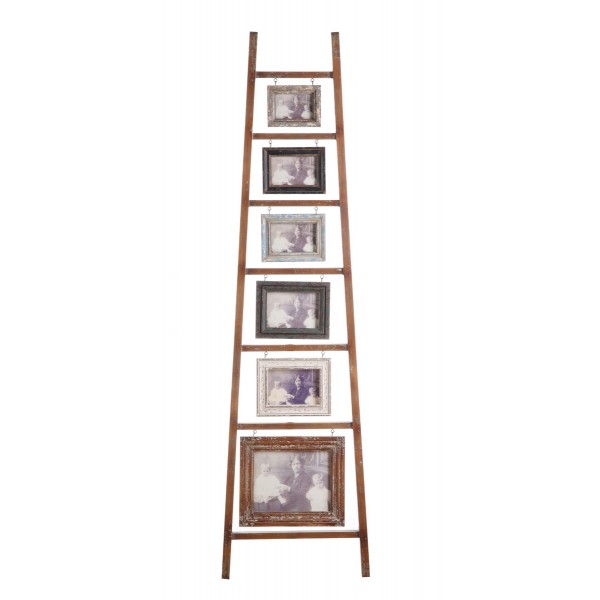  Wooden Photo Frame Ladder w/ 6 Frames, 